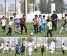 امير قطر يشارك الاطفال لعب كرة القدم