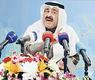 الحمود متحدثا الى الصحافيين في المركز الإعلامي في الشيراتون امس
