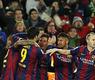 لاعبو برشلونة يحتفلون